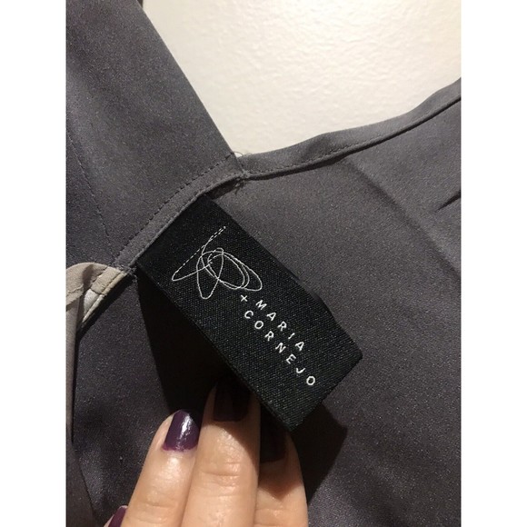 EUC ZERO + MARIA CORNEJO Silk Asymmetrical Maxi Dress Sz 4 - Picture 5 of 7